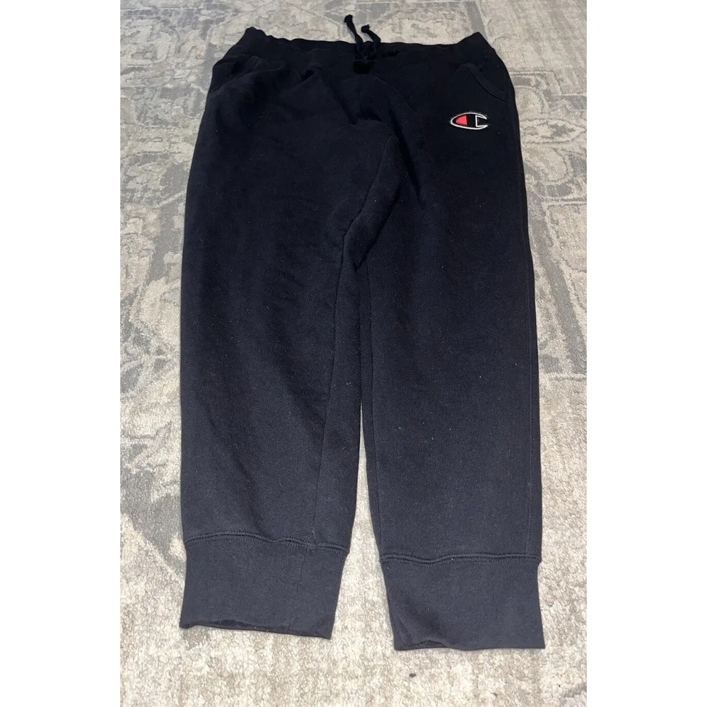 CHAMPION Mens Sz XL X-LARGE Joggers Black Sweatpants Fleece Pants‎